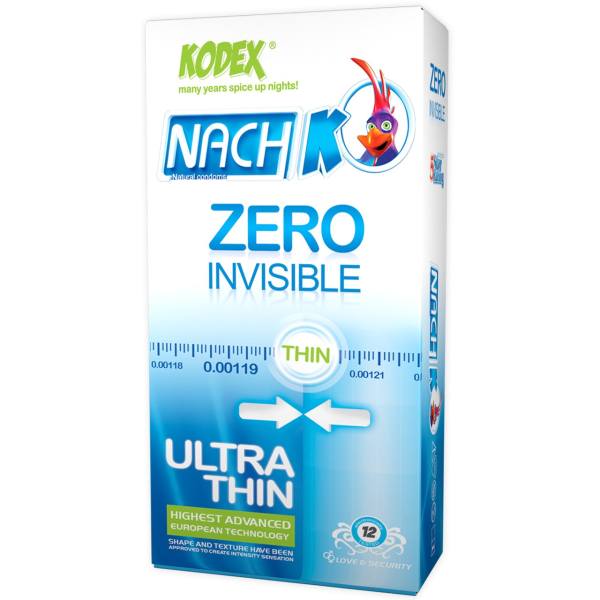 کاندوم کدکس مدل Zero Invisible بسته 12 عددی